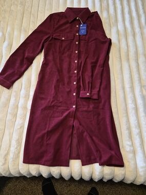 Chico's Long Button-Front Shirt Dress Size Medium NEW